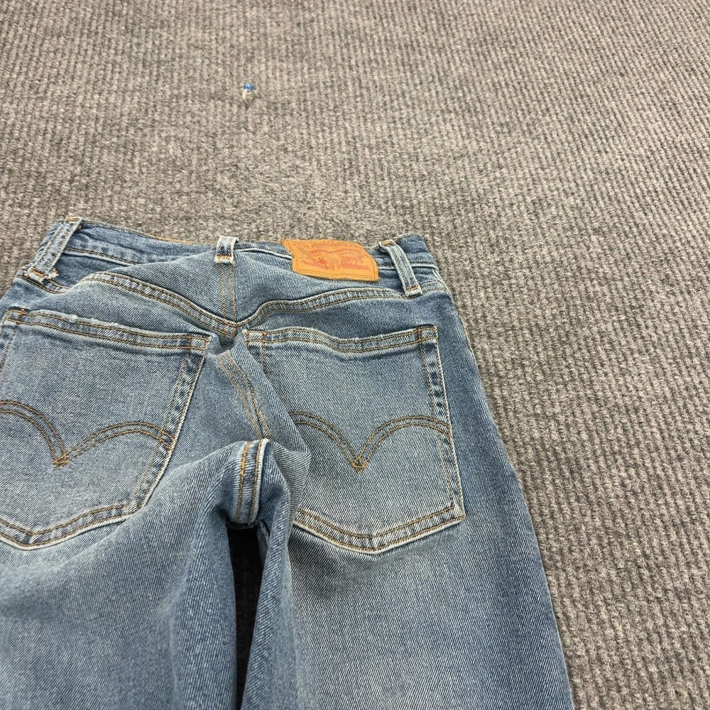 Levis Jeans Womens 26 Blue Cotton Wedgie High Rise Straight Slim Casual Style - Picture 10 of 11